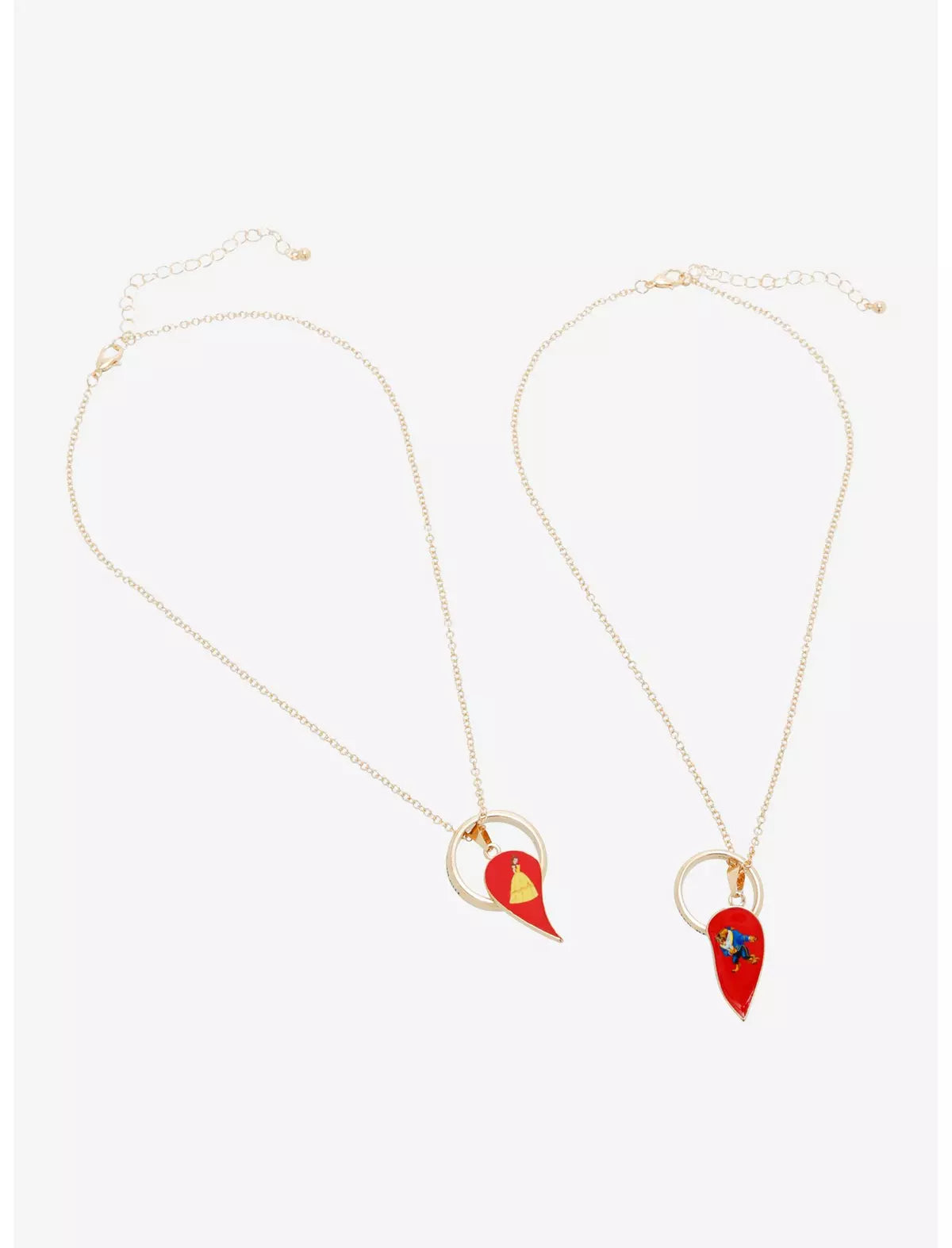 La Bella Y La Bestia Collar Corazon Pareja