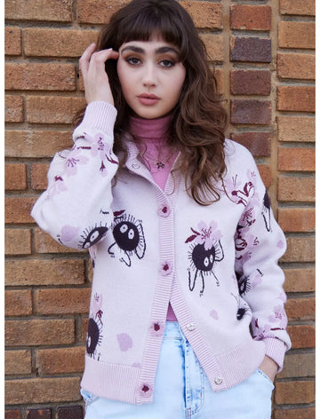 Studio Ghibli Spirited Away Soot Sprite Sakura Cardigan Sueter
