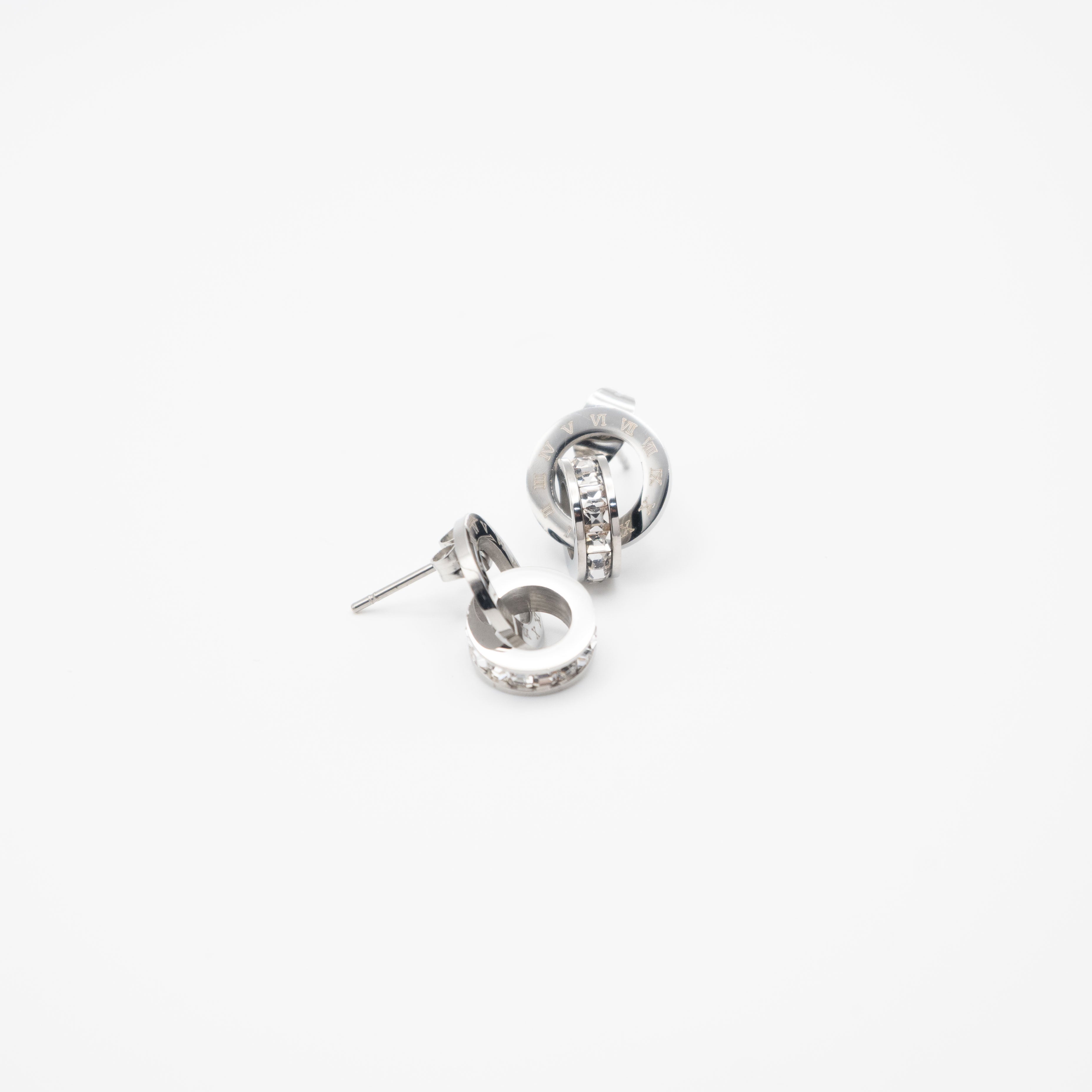 Arete Anillos Entrelazados Strass