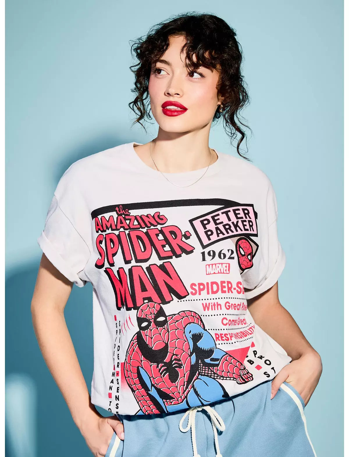 Marvel Spider-Man Retro Comic Cover T-Shirt Hombre Araña Camisa