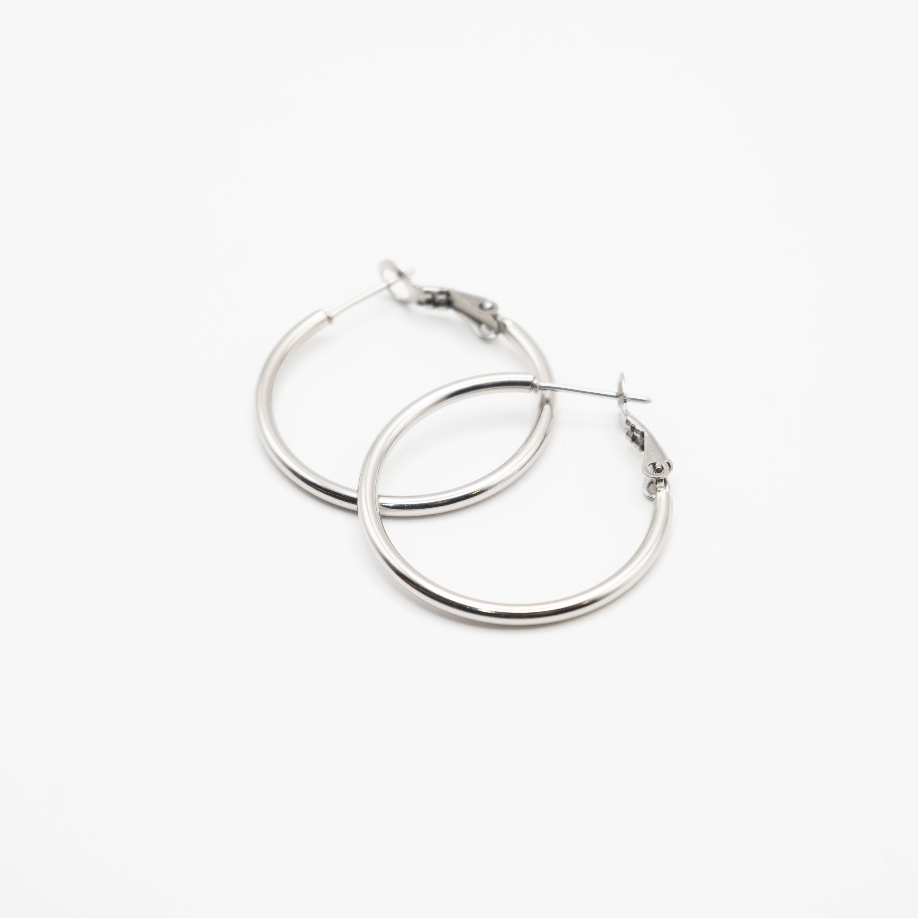 Aretes De Argolla Plateados