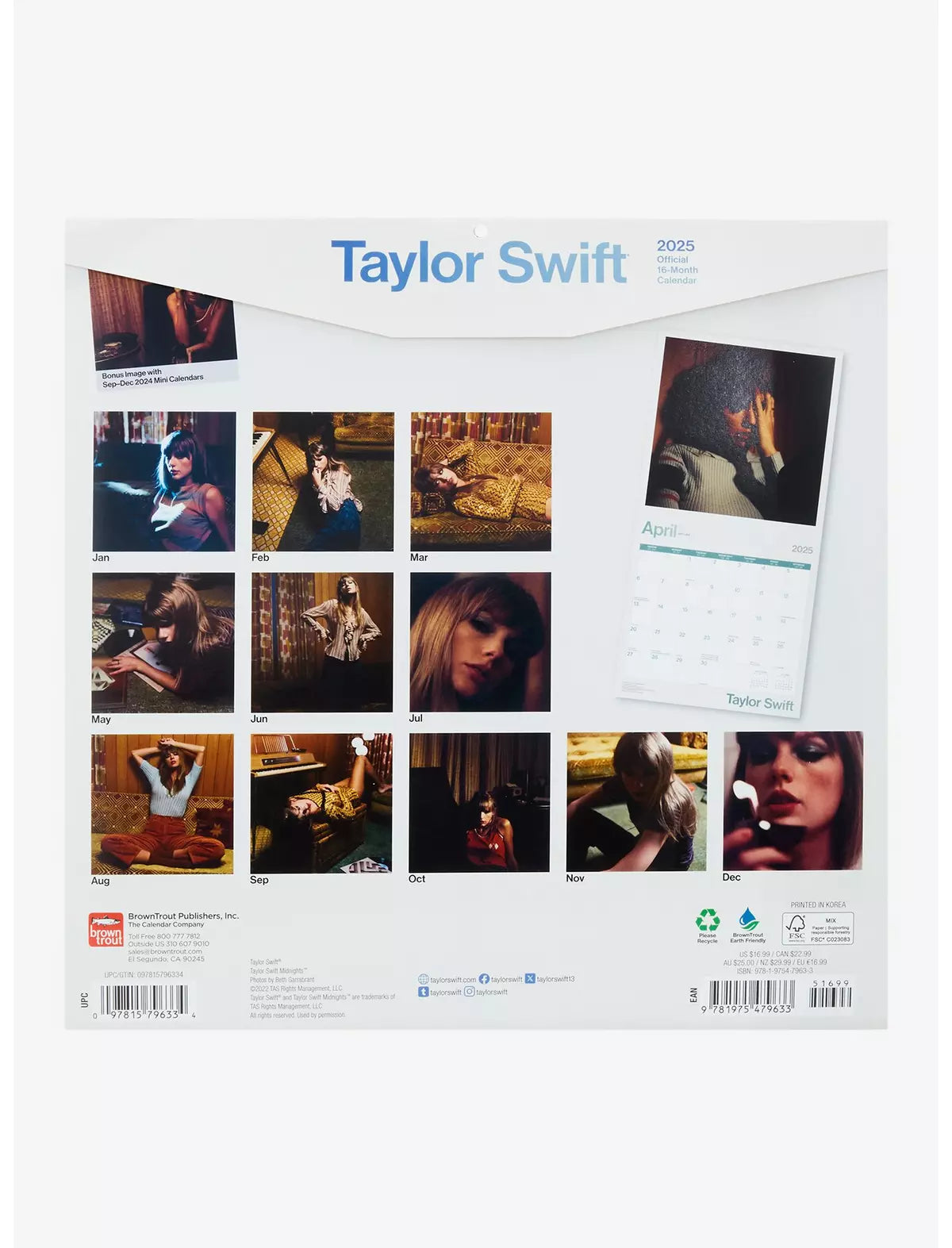 Taylor Swift 2025 Calendario