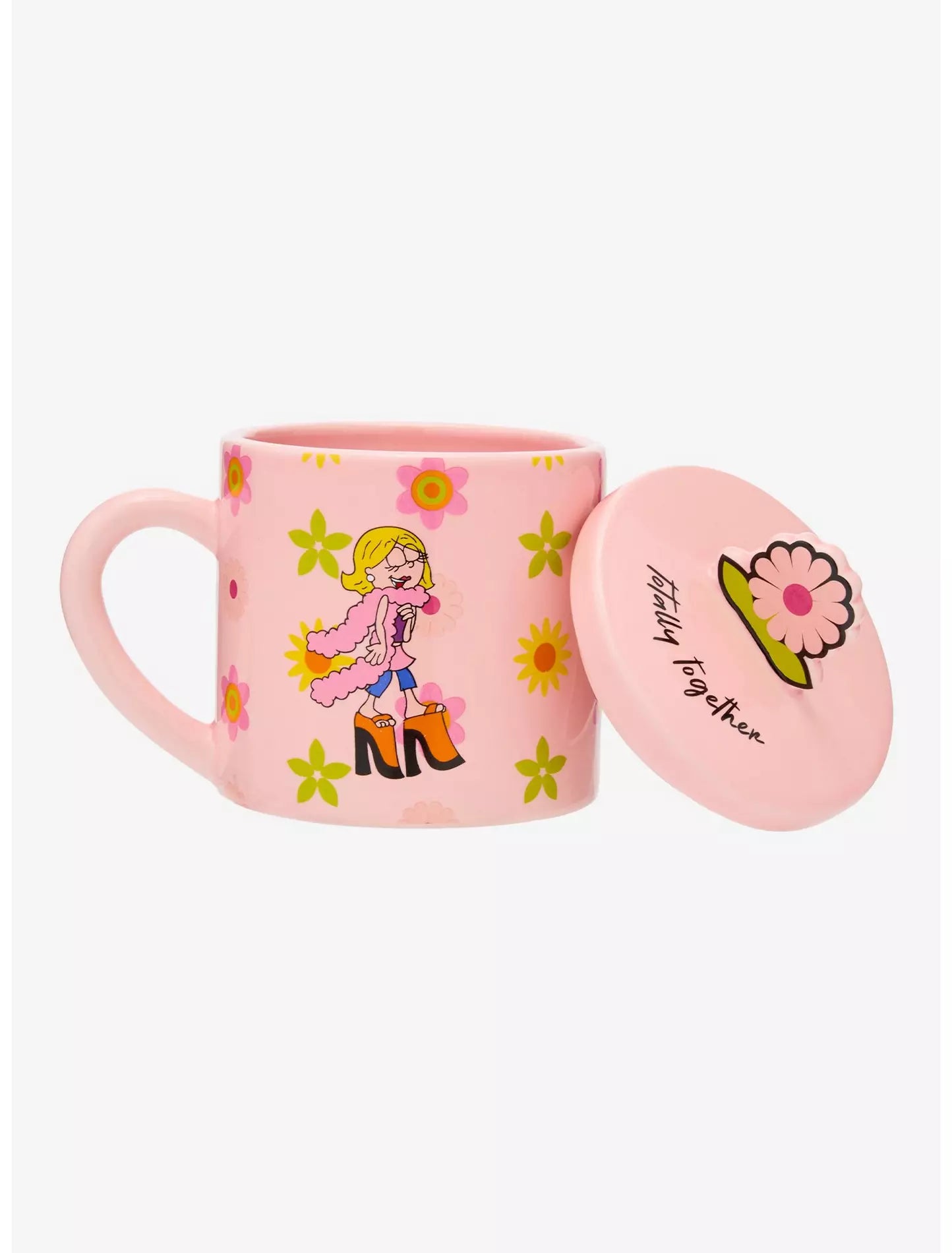 Taza Lizzie McGuire Cartoon Lizzie Floral con tapa