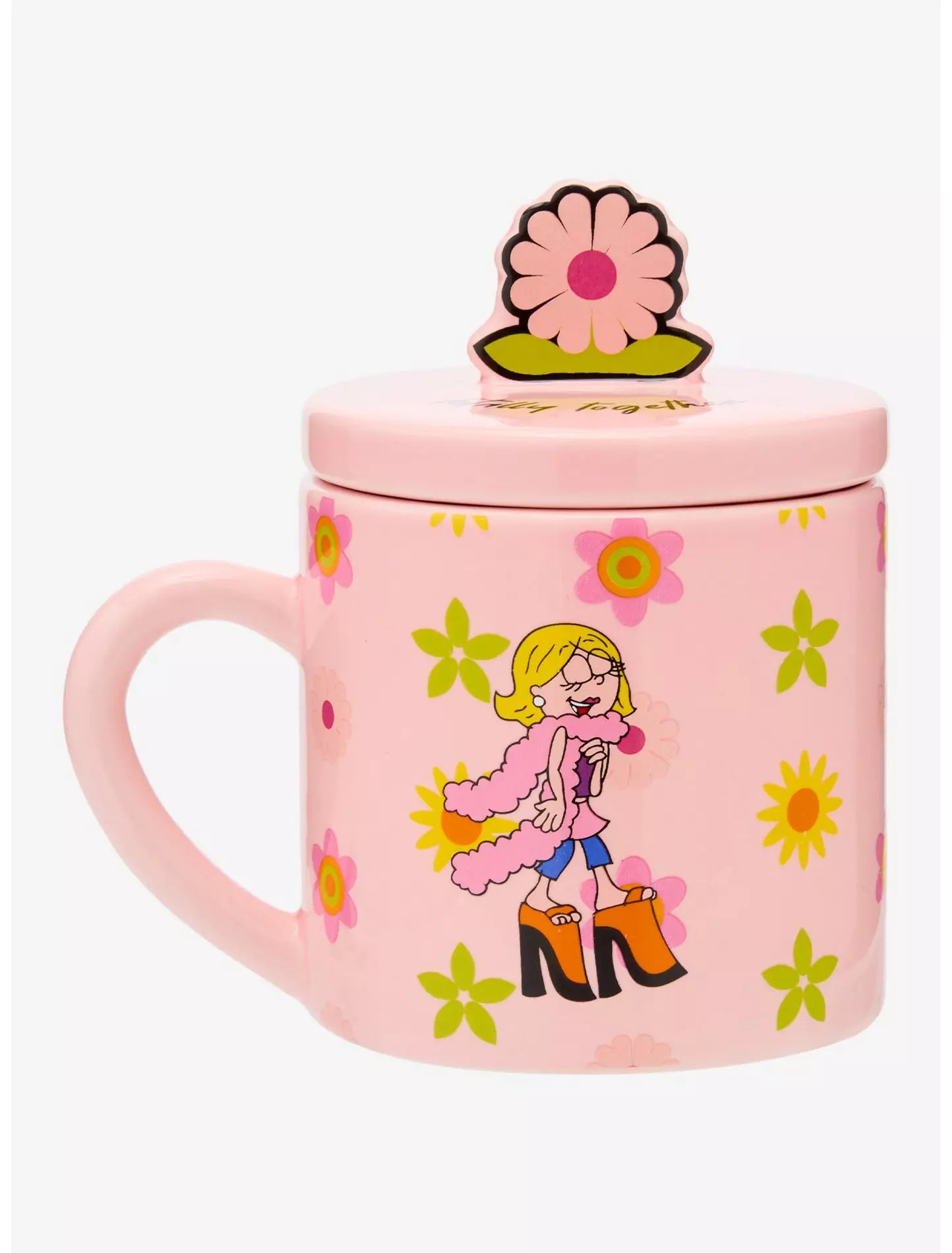 Taza Lizzie McGuire Cartoon Lizzie Floral con tapa