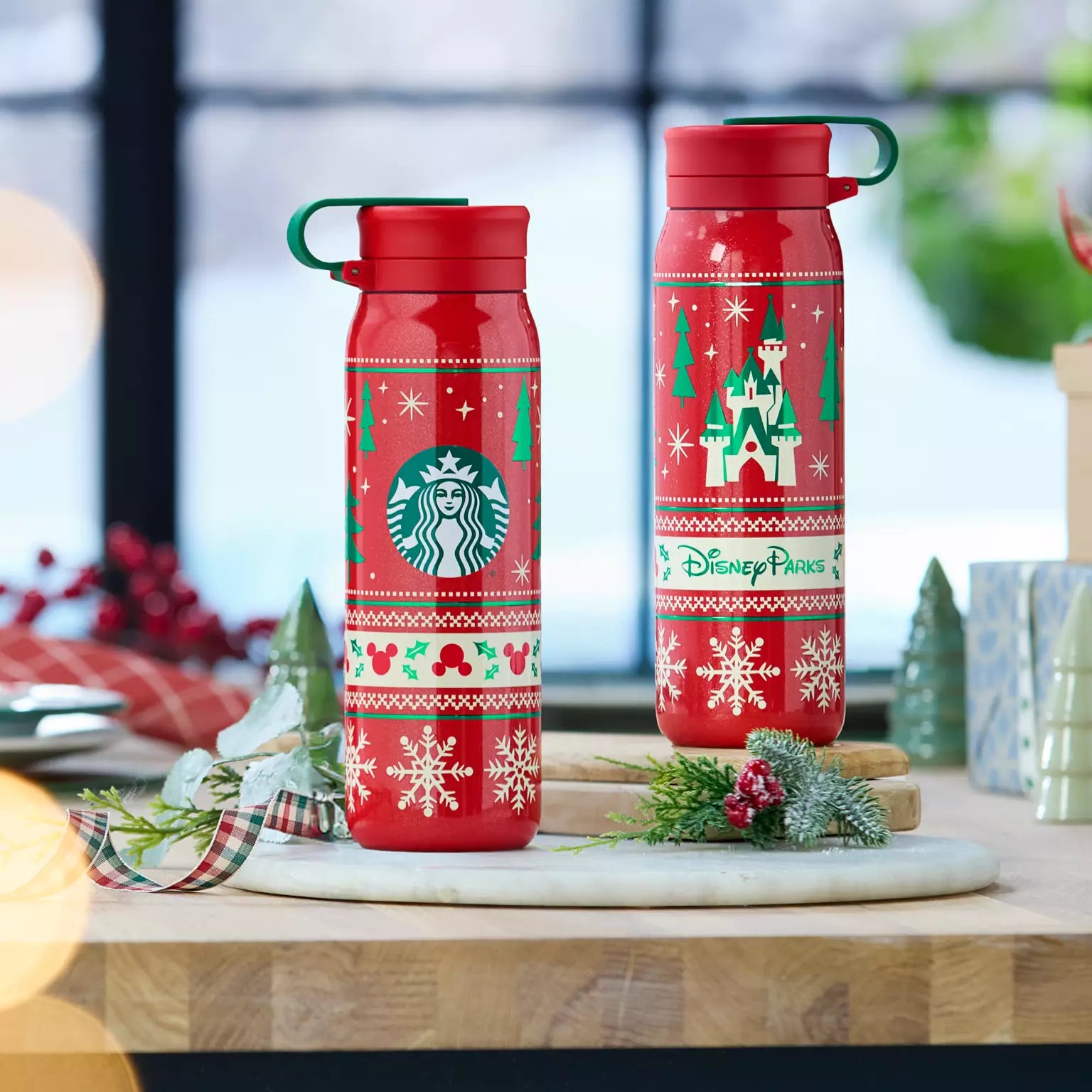 Botella de Agua de Acero Inoxidable Starbucks Holiday Fair Isle (20 oz)