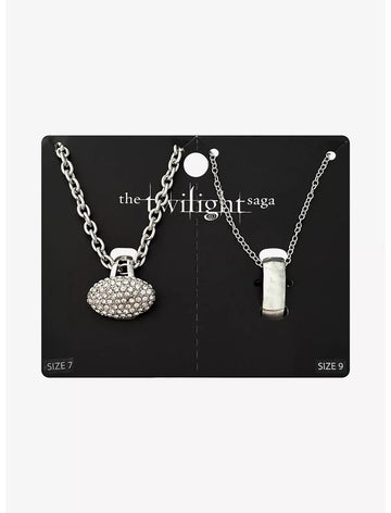 The Twilight Saga Edward & Bella Anillo De Boda Set Crepusculo Collar
