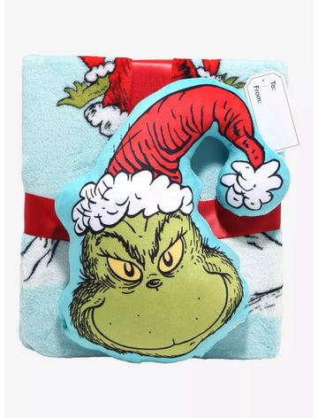 Dr. Seuss How The Grinch Almohada Y Cobija