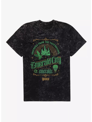 Wicked Greetings From Emerald City Camiseta Mineral Wash