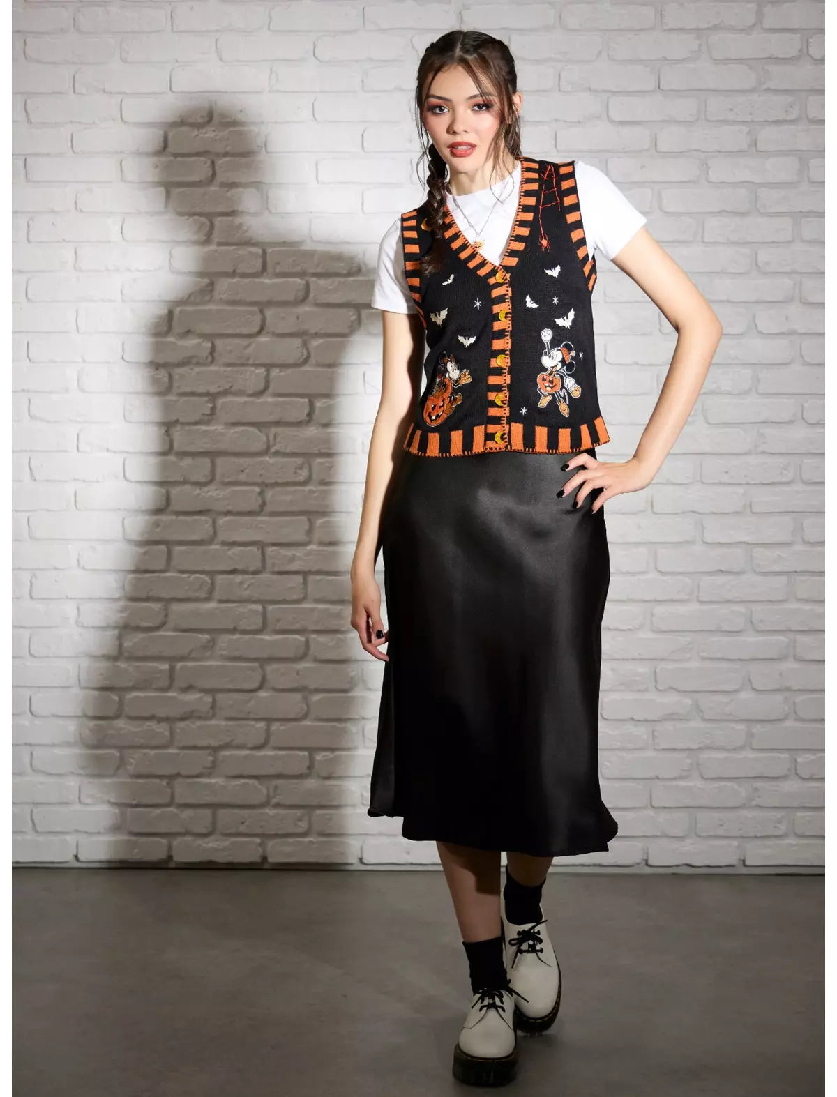 Disney Mickey Mouse & Minnie Mouse Pumpkin Girls Sweater Vest Calabaza