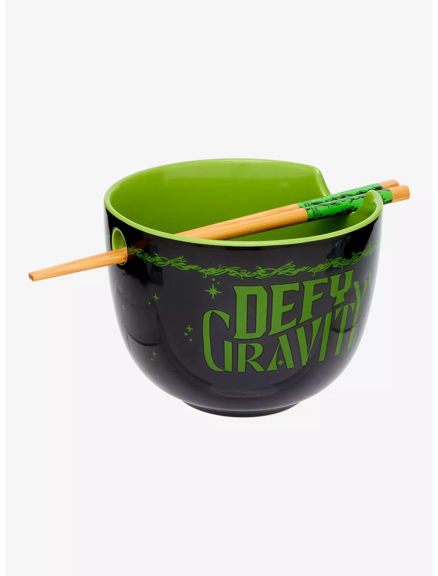 Tazón de ramen Wicked Elphaba Defy Gravity con palillos