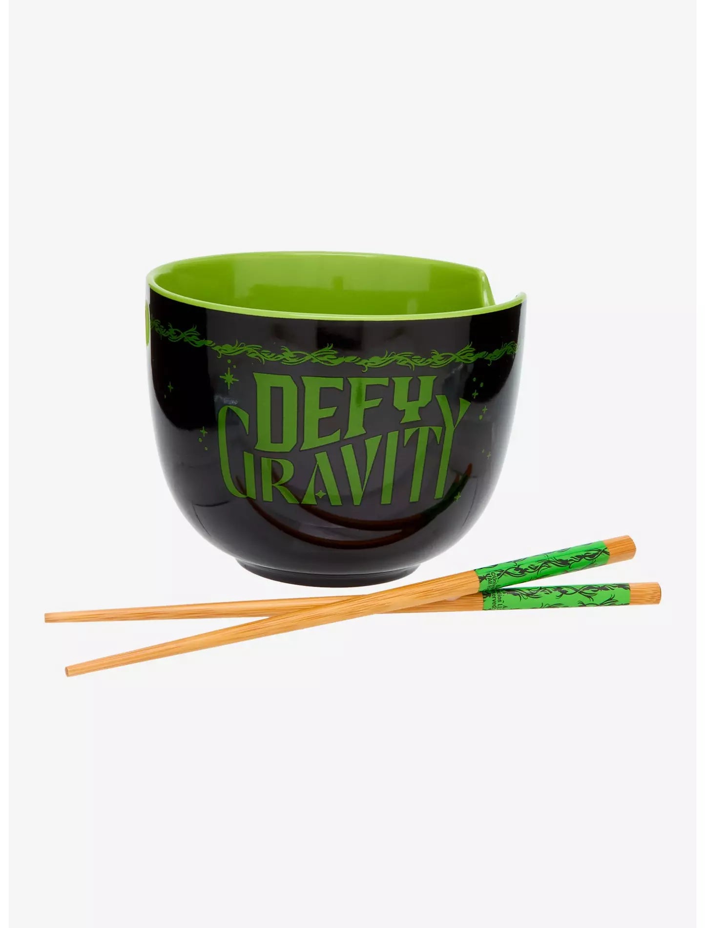Tazón de ramen Wicked Elphaba Defy Gravity con palillos