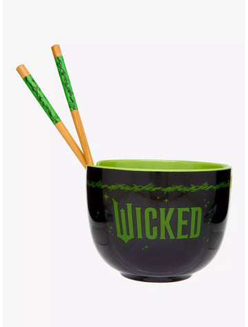 Tazón de ramen Wicked Elphaba Defy Gravity con palillos