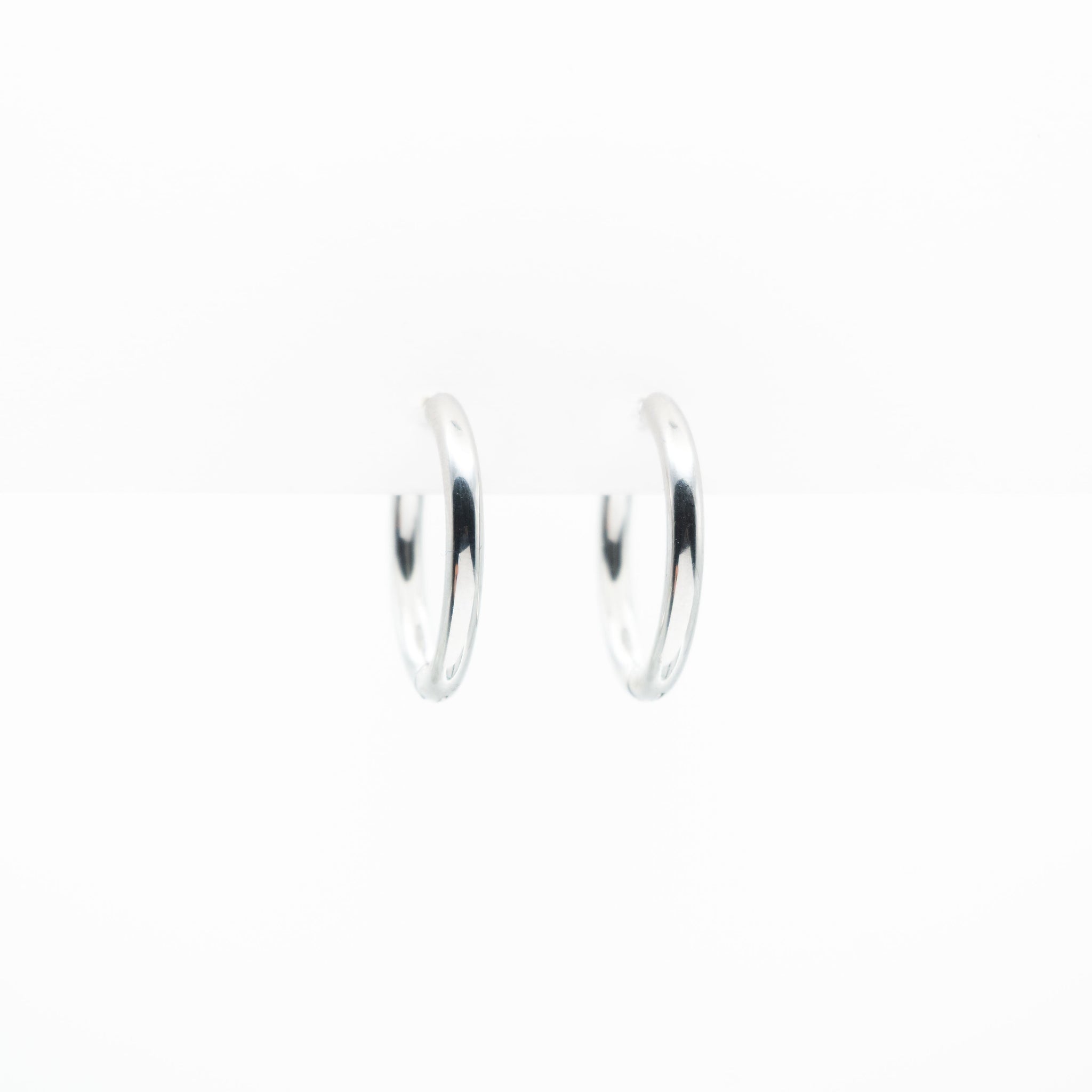 Aretes De Argolla Plateados Mediano