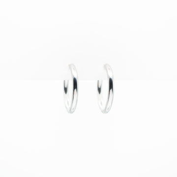 Aretes De Argolla Plateados Mediano