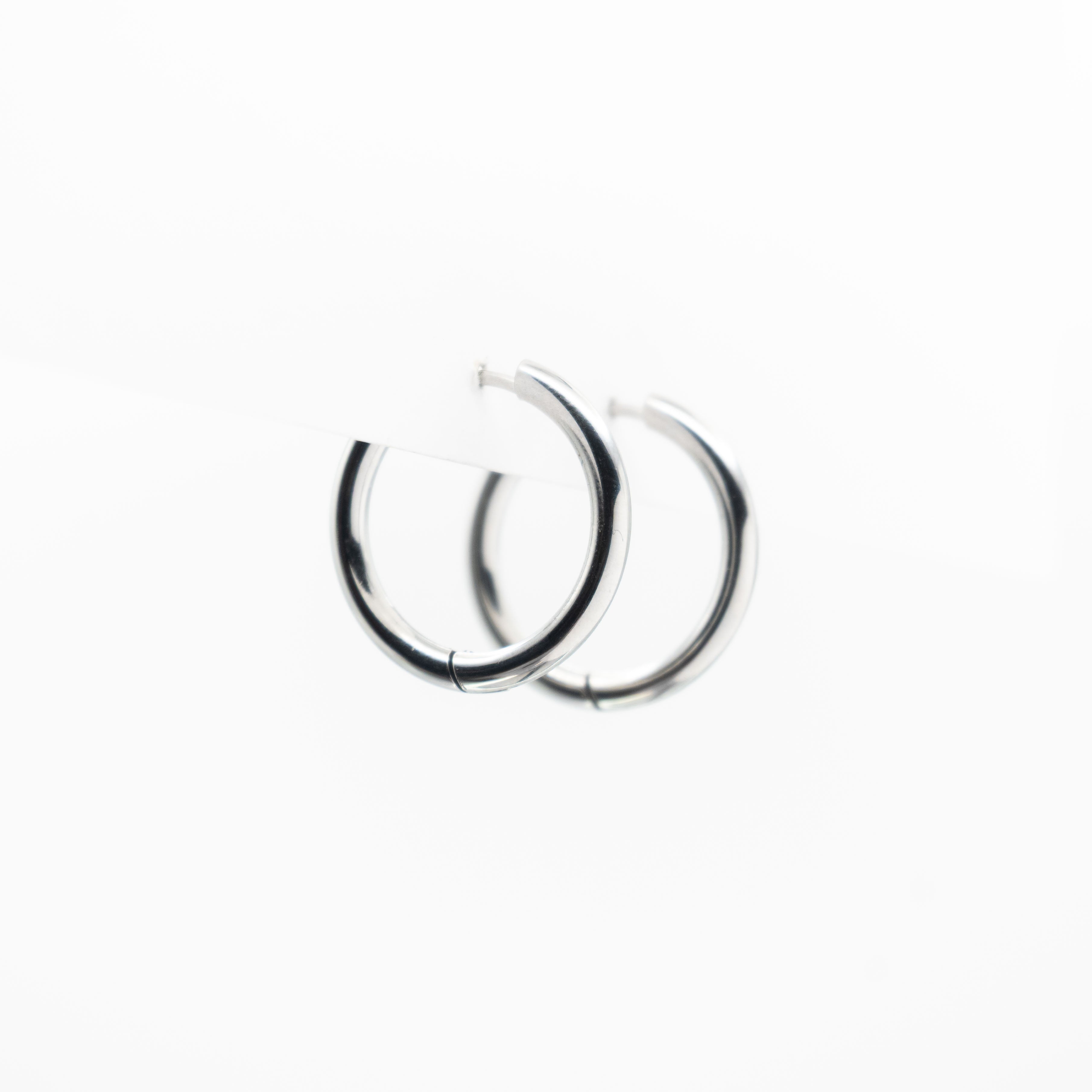 Aretes De Argolla Plateados Mediano