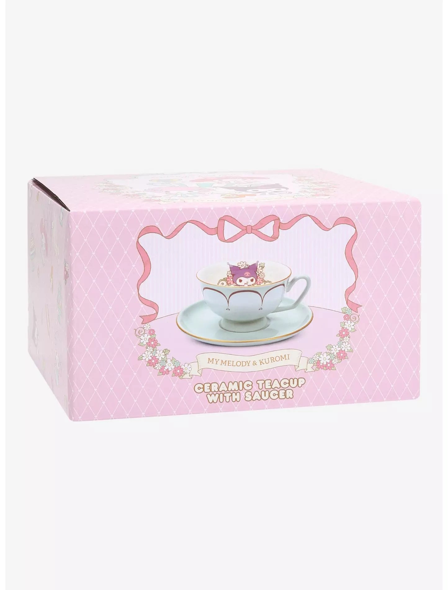 Taza y platillo de té Sanrio Kuromi Floral