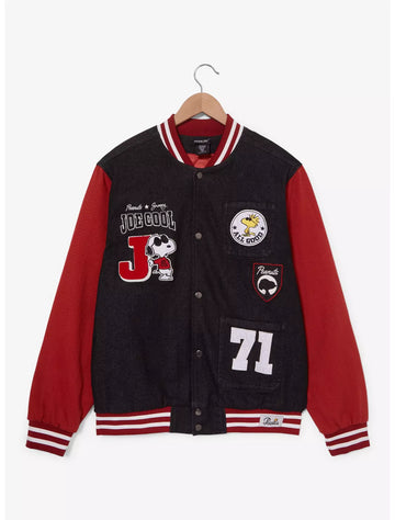 Chamarra Versity Peanuts Snoopy Joe Cool Parches