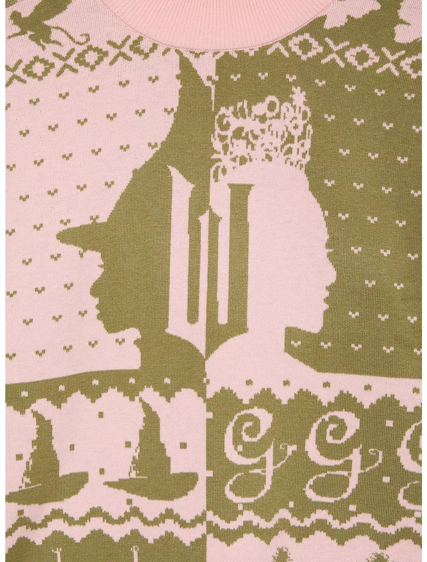 Suéter navideño de mujer Wicked Glinda y Elphaba Ugly Sweater