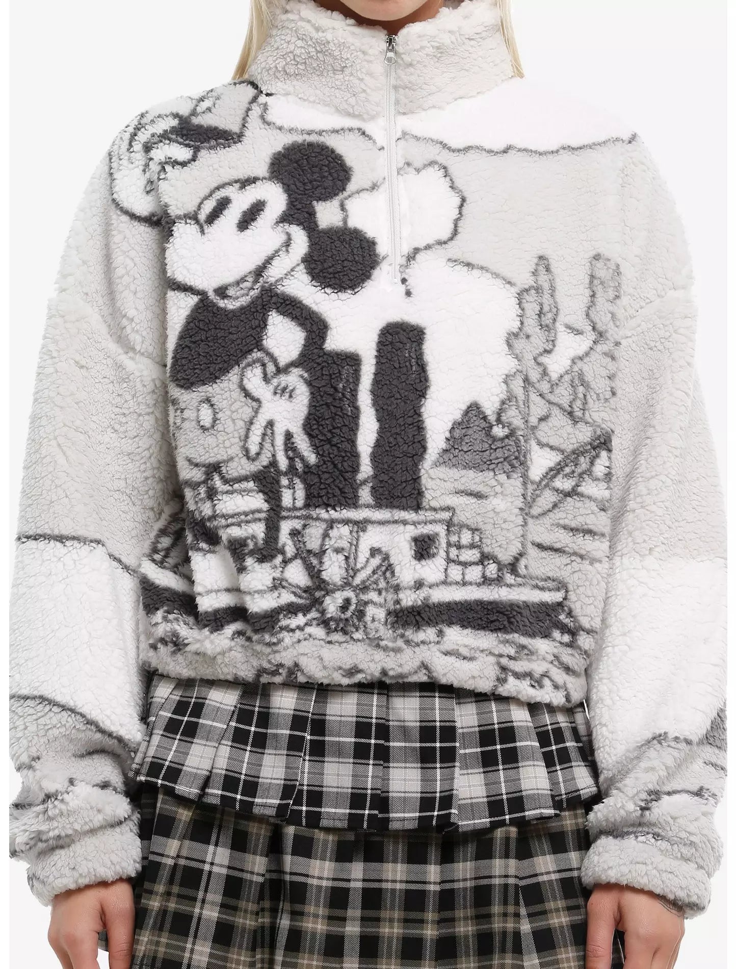 Suéter Corto Sherpa Disney Steamboat Willie Mickey Mouse – Para Chicas