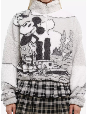 Suéter Corto Sherpa Disney Steamboat Willie Mickey Mouse – Para Chicas