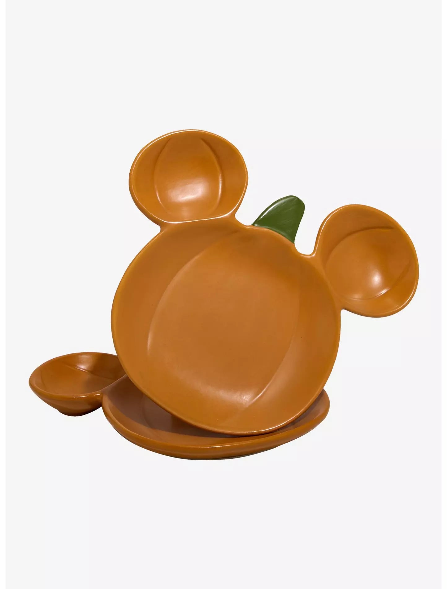 Mickey Mouse Juego de platos para botanas con silueta de calabaza Disney