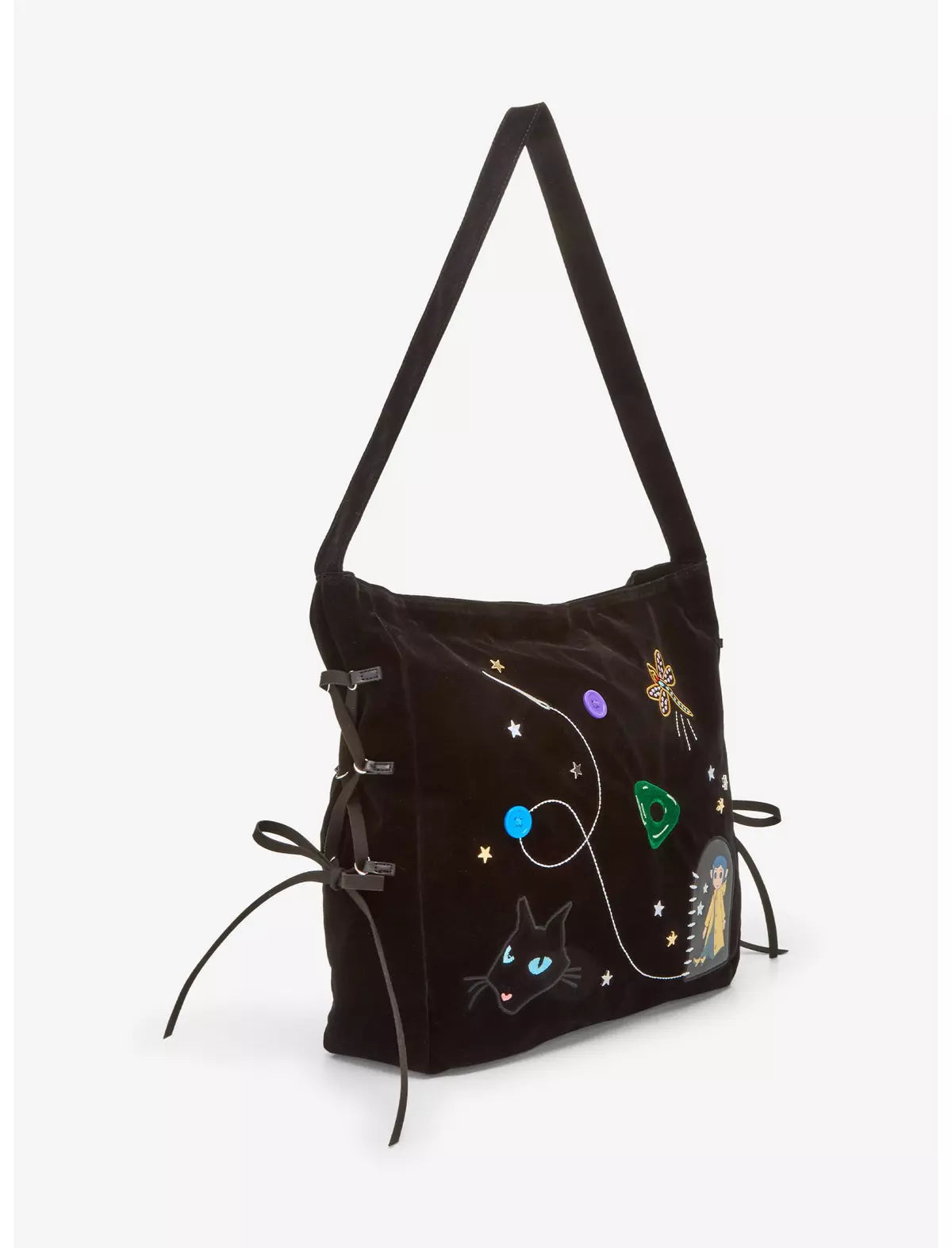 Coraline Icon Embroidered Hobo Bolsa