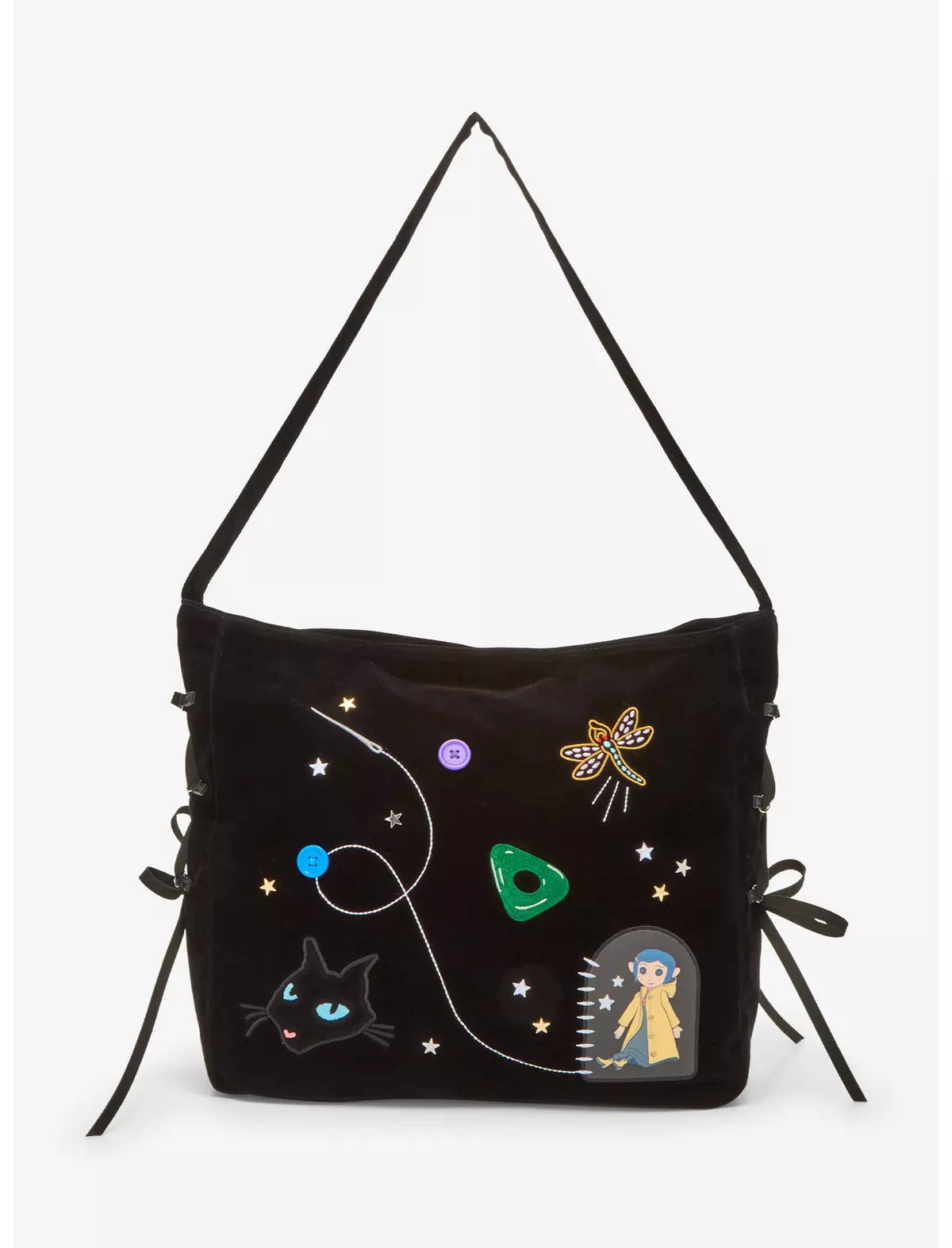 Coraline Icon Embroidered Hobo Bolsa