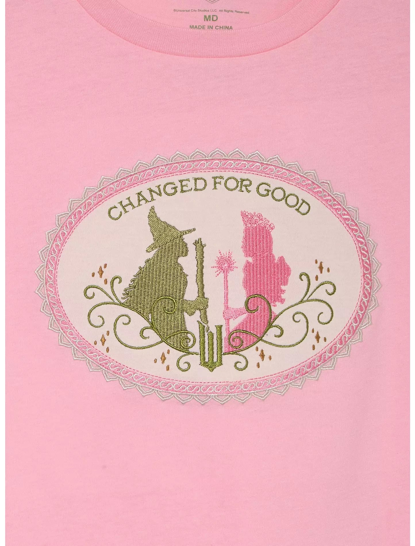 Camiseta bordada Wicked Elphaba & Glinda para mujer
