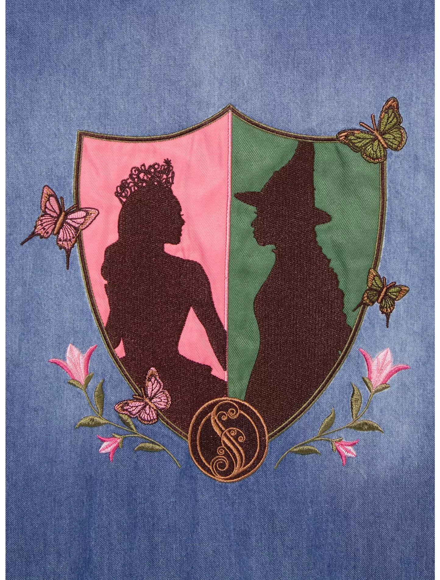 Wicked Glinda y Elphaba Chaqueta Varsity de Mezclilla para Niños