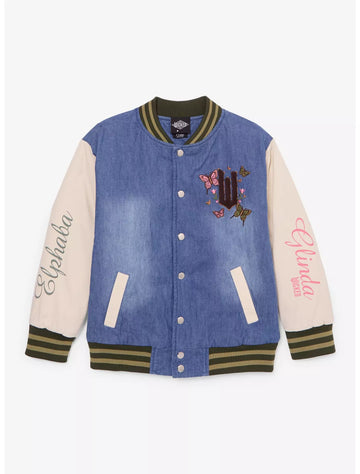 Wicked Glinda y Elphaba Chaqueta Varsity de Mezclilla para Niños