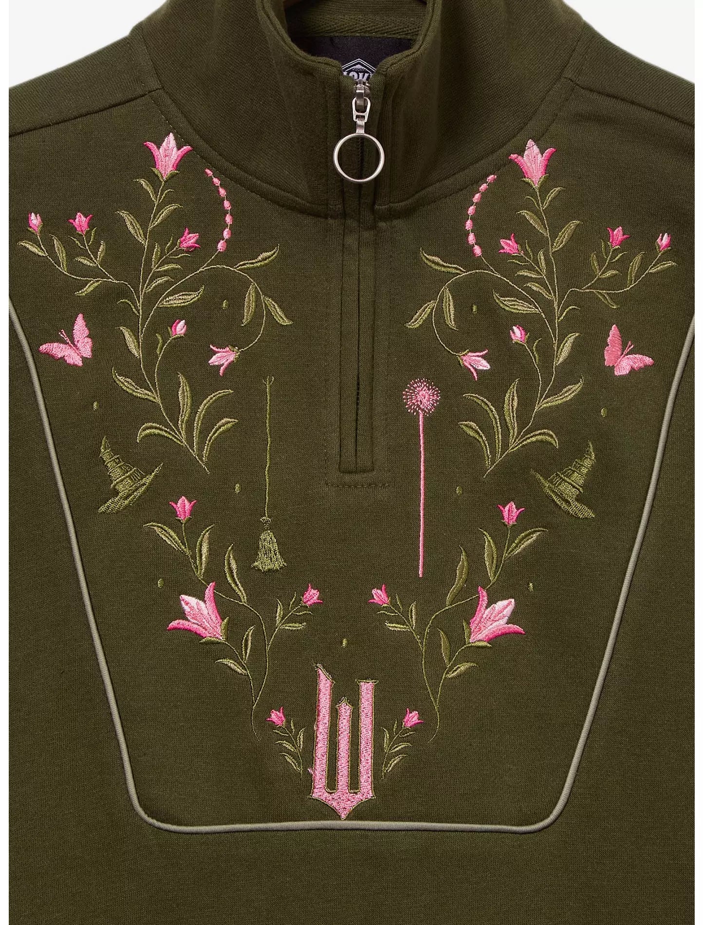 Sudadera Wicked Embroidered Icons con cierre parcial para mujer