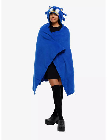 Sonic The Hedgehog Hooded Throw Cobija