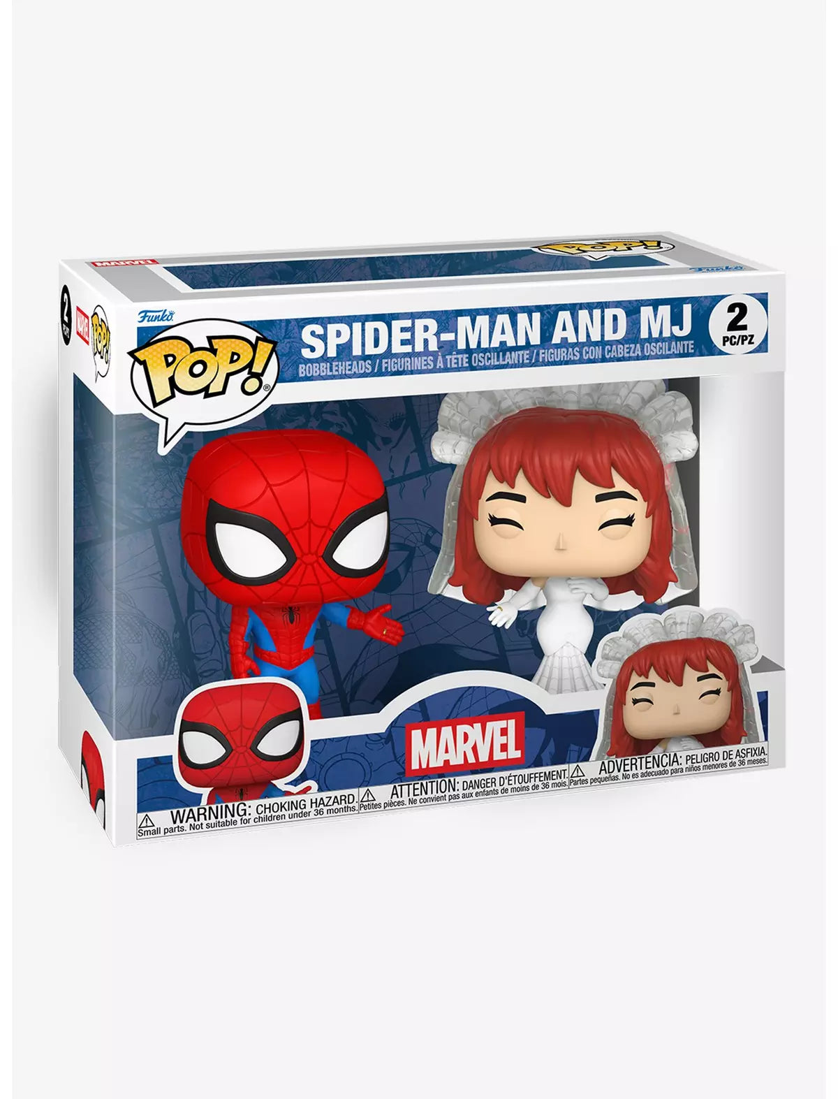 Funko Pop! Marvel Spider-Man and MJ Boda Vinyl Figure Set