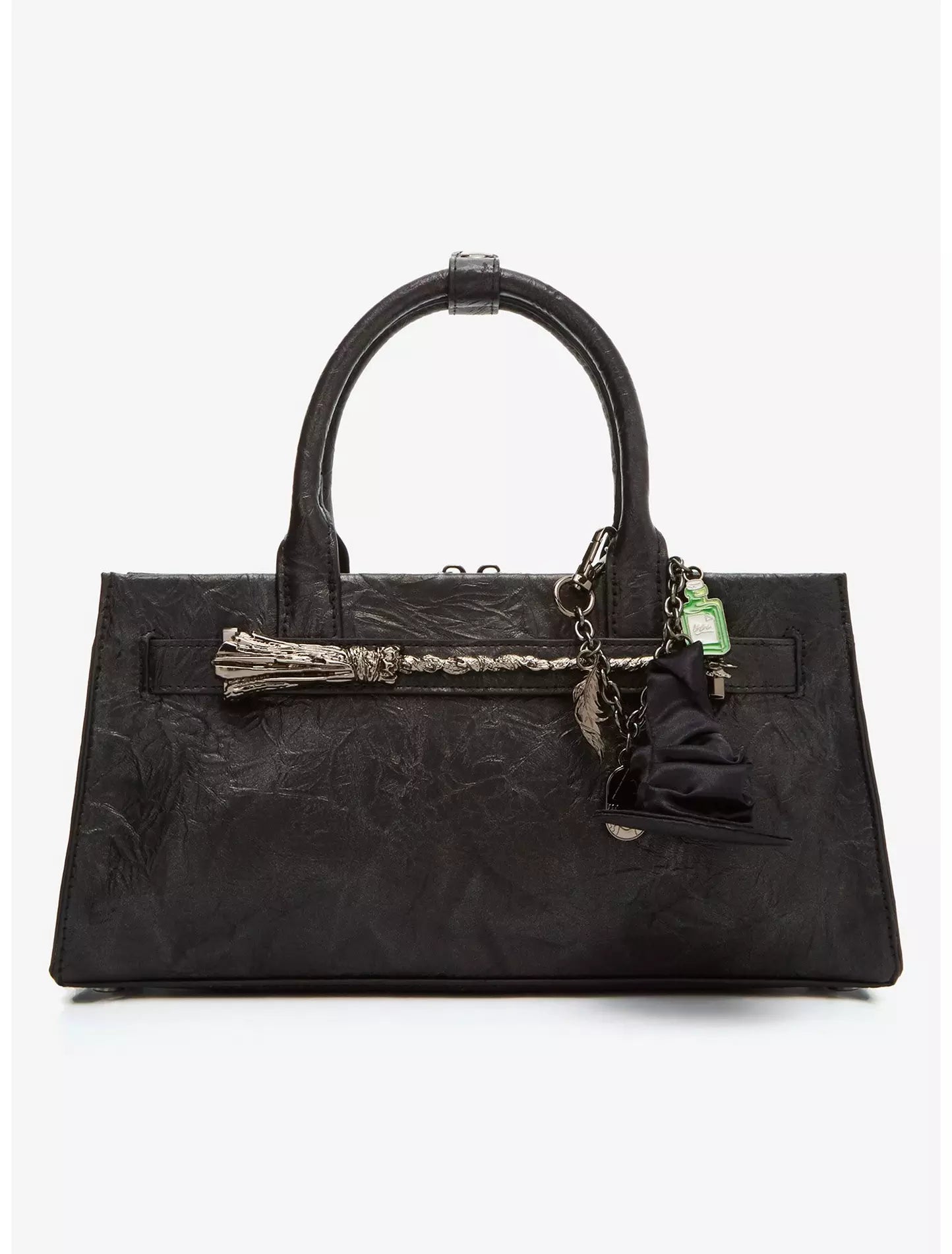 Bolso Wicked Elphaba con Textura Arrugada y Detalle de Escoba
