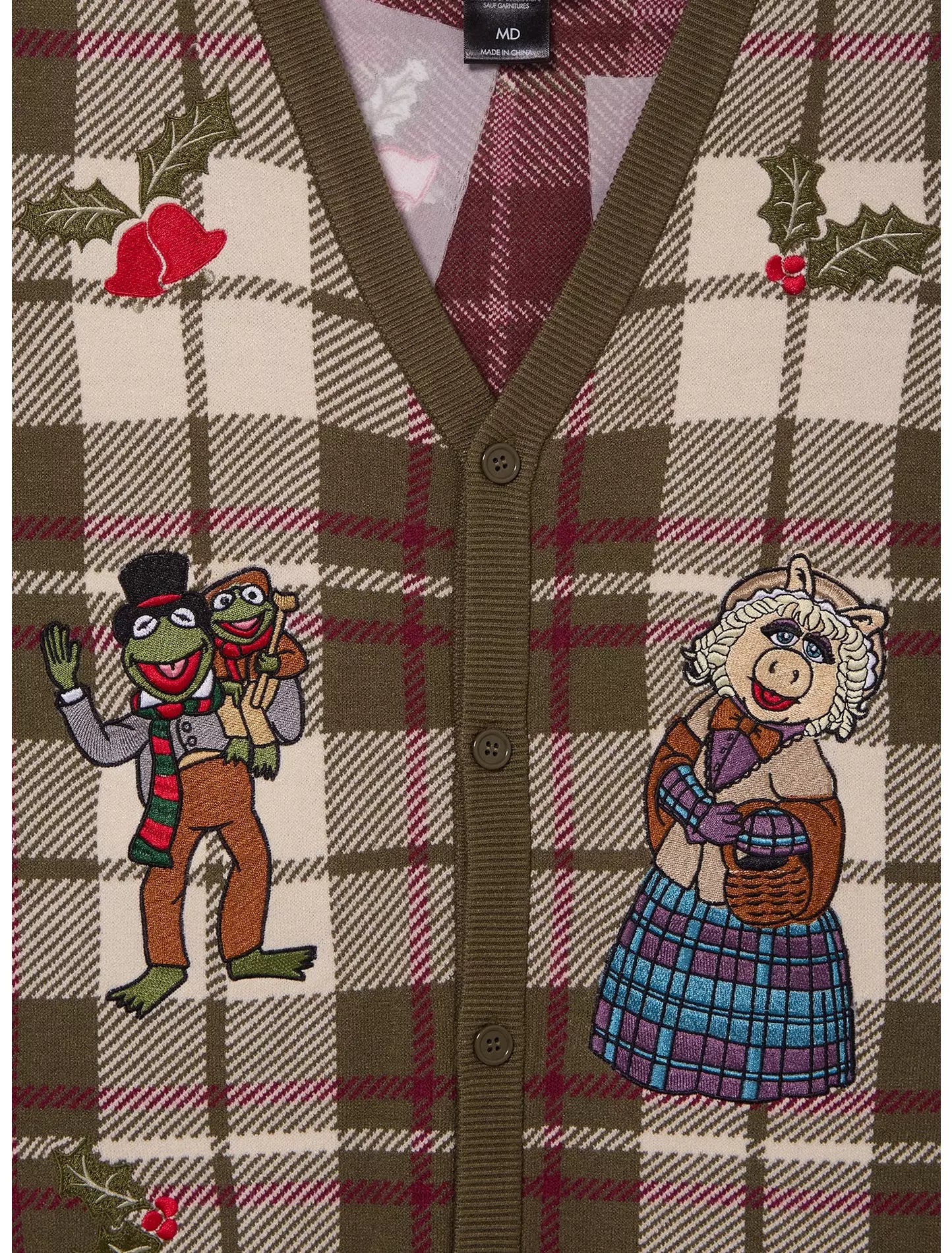 Chaleco de Punto a Cuadros Bordado The Muppets Christmas Carol