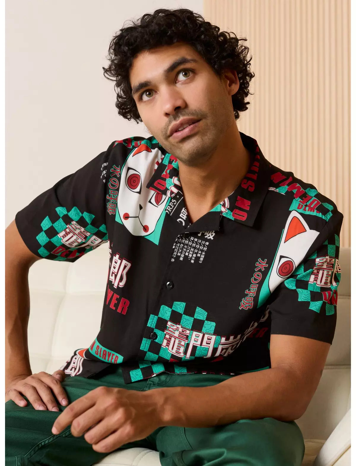 Demon Slayer: Kimetsu no Yaiba Tanjiro's Mask Allover Camisa Unisex