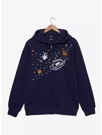 Hoodie con Zipper Wall-E y Eve Bordado Disney Pixar