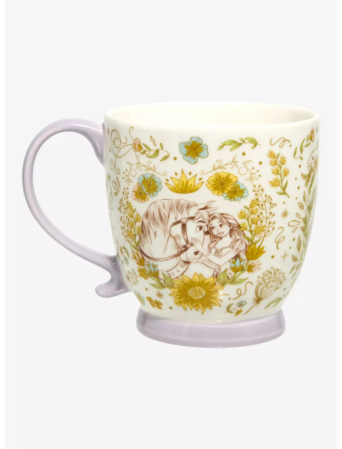 Taza Floral De Rapunzel, Cenicienta, Bella y Máximo de Enredados Disney