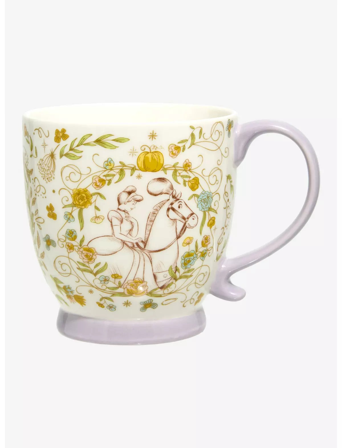 Taza Floral De Rapunzel, Cenicienta, Bella y Máximo de Enredados Disney