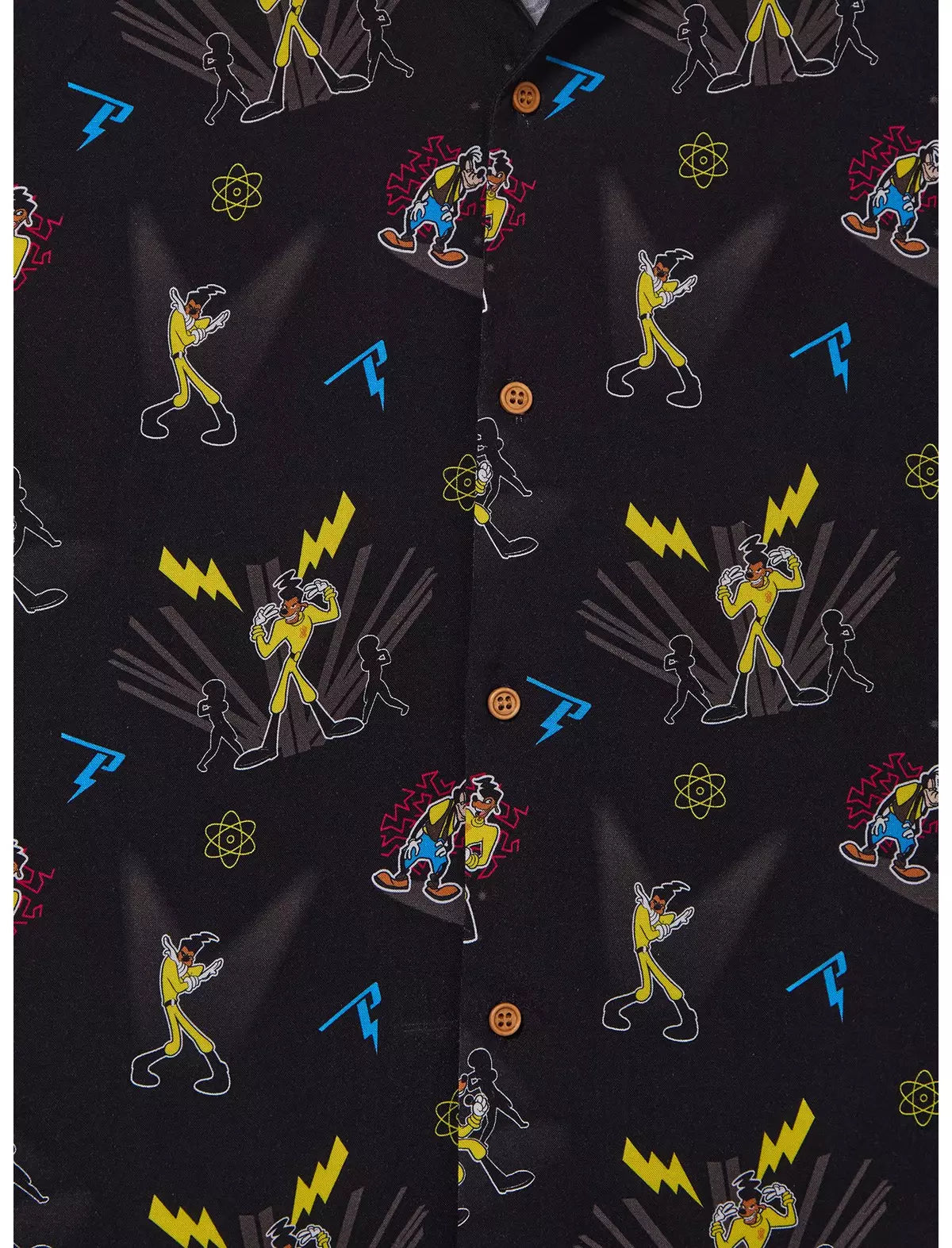 Disney A Goofy Movie Powerline Allover Camisa Botones