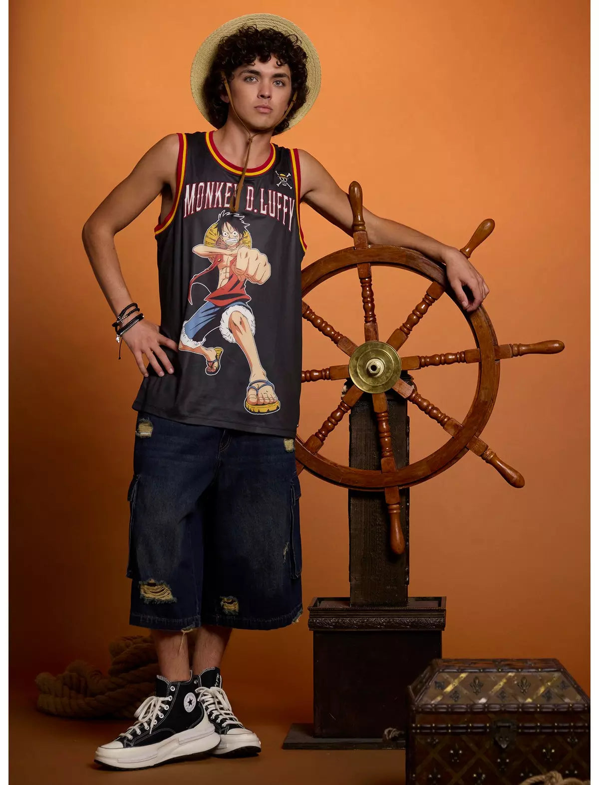 One Piece Luffy Wanted Basketball Jersey
