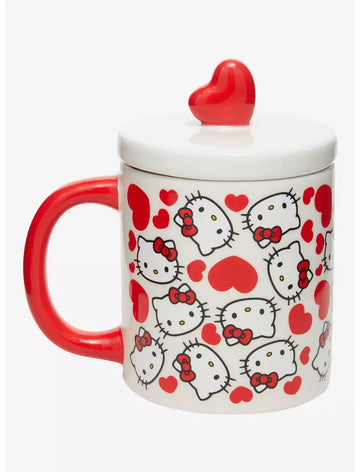 Hello Kitty Taza Corazones Con Tapadera