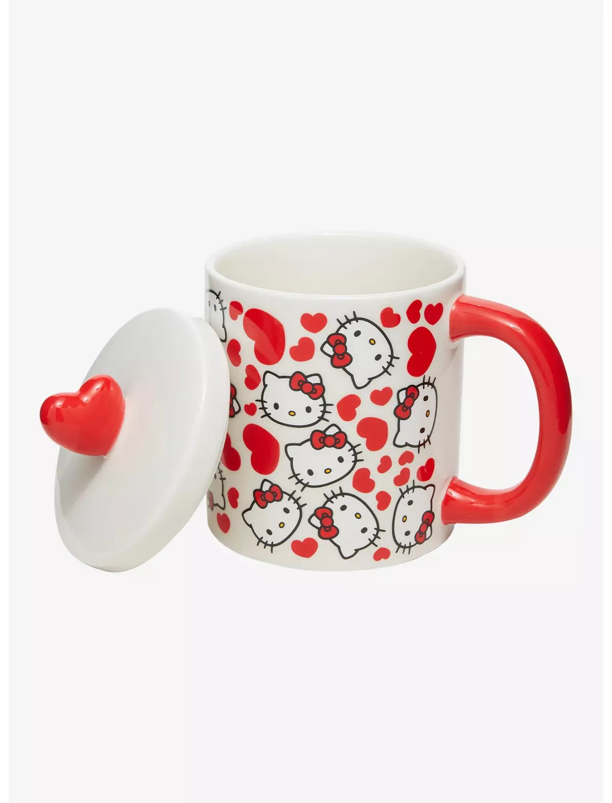 Hello Kitty Taza Corazones Con Tapadera