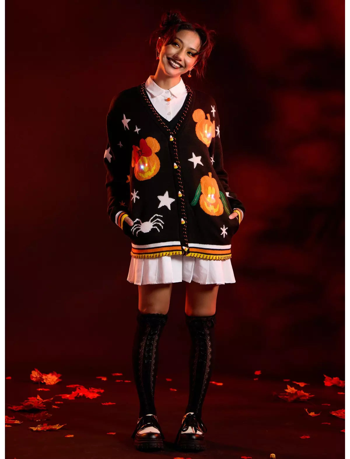 Sueter Calabaza Disney Mickey Mouse Con Luces