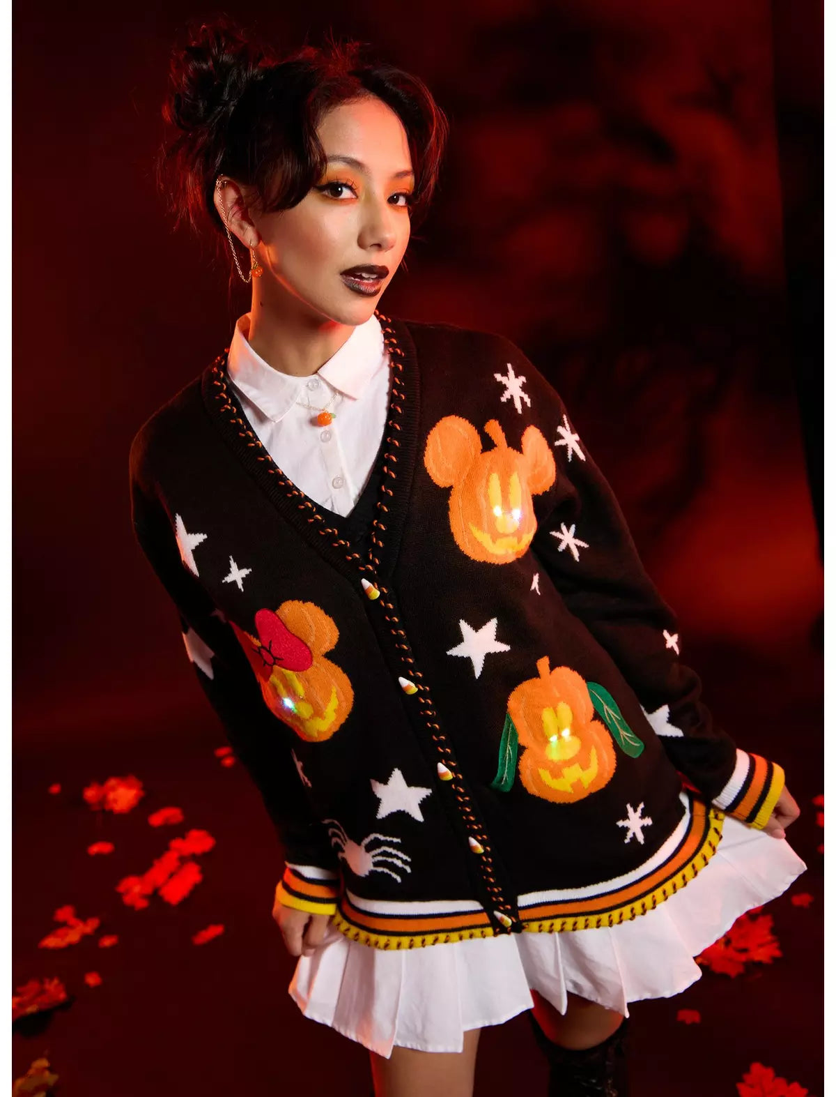 Sueter Calabaza Disney Mickey Mouse Con Luces