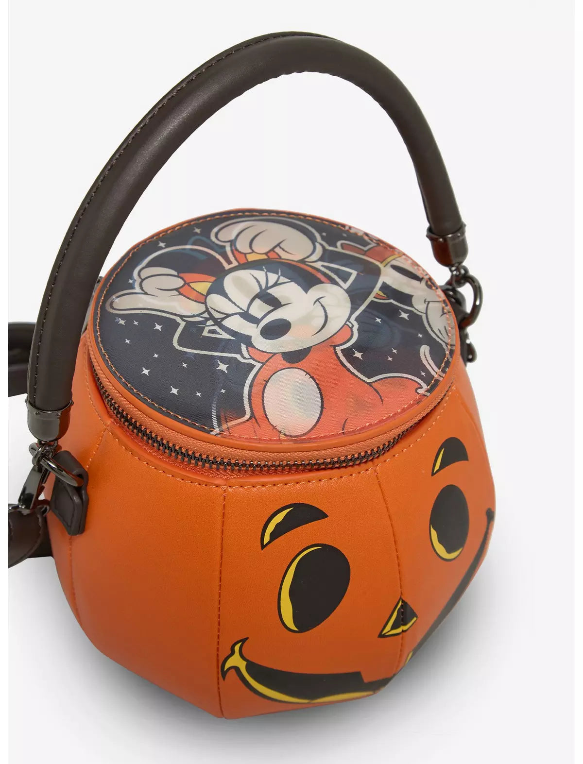 Loungefly Disney Mickey & Minnie Lenticular Figural Calabaza Bolsa Crossbody