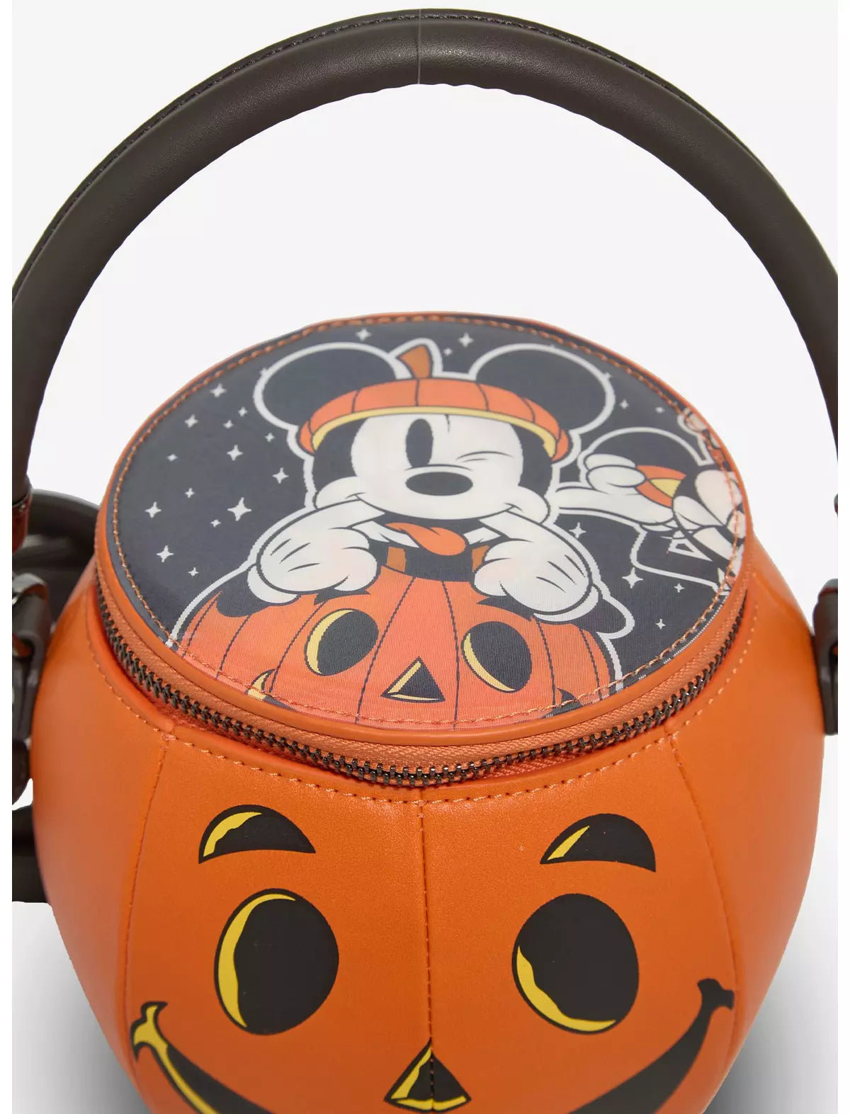 Loungefly Disney Mickey & Minnie Lenticular Figural Calabaza Bolsa Crossbody