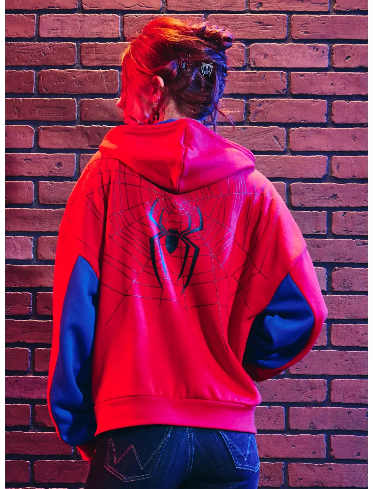 Spider-Man Girls Oversized Hoodie Hombre Araña