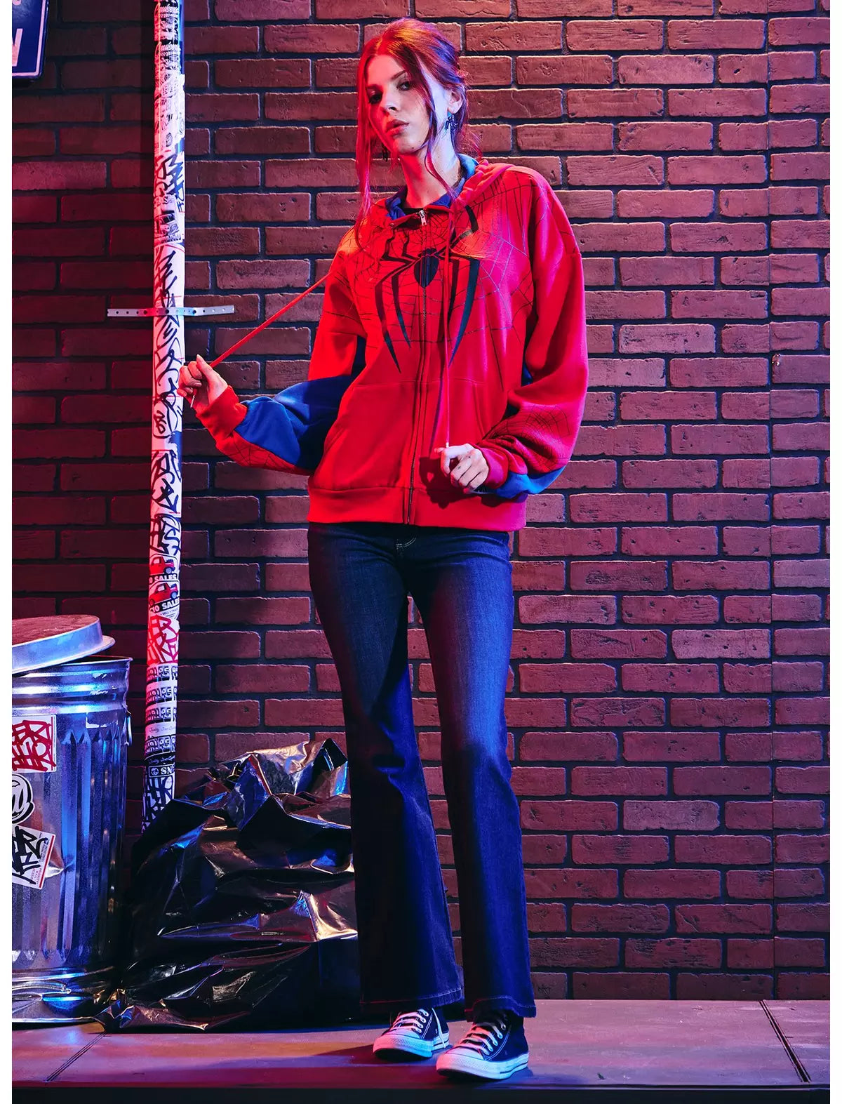 Spider-Man Girls Oversized Hoodie Hombre Araña