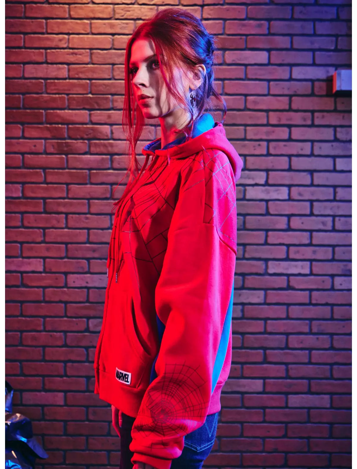 Spider-Man Girls Oversized Hoodie Hombre Araña